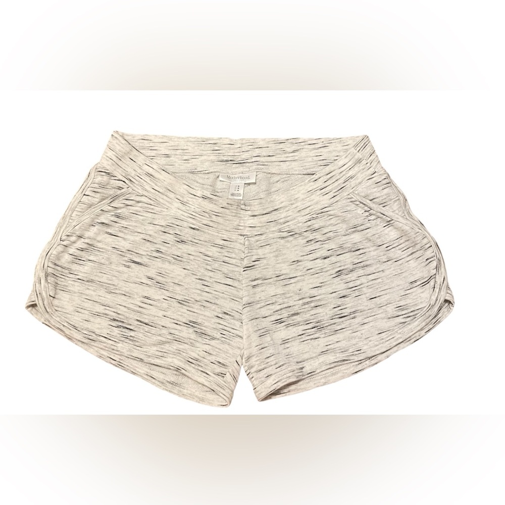 Motherhood Maternity Comfy Soft White/Black Lounge Shorts